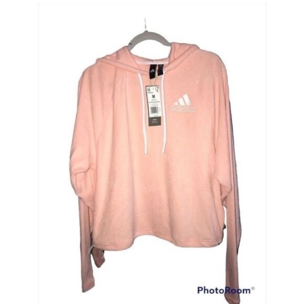 NWT Adidas Women’s Hazcor & Whtmel Coral/White Hoodie Size Medium - Picture 5 of 6